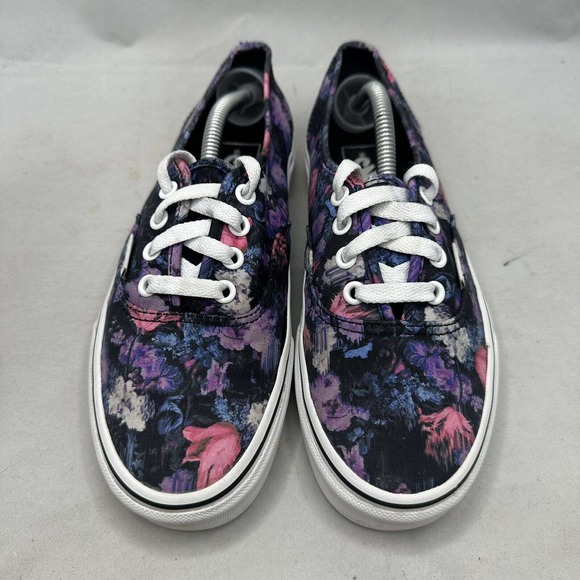 Vans Shoes - Vans Authentic Black Warped Floral Canvas Skate Shoes Mens Sz 5.5/ Women's Sz 7